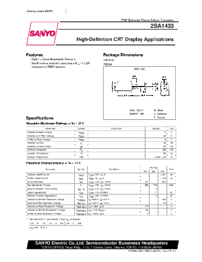 2 22sa1433  . Electronic Components Datasheets Various datasheets 2 22sa1433.pdf