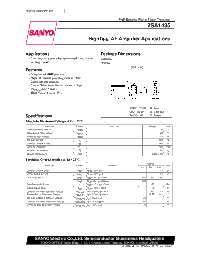 2 22sa1435  . Electronic Components Datasheets Various datasheets 2 22sa1435.pdf