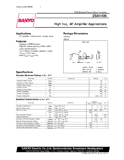 2 22sa1436  . Electronic Components Datasheets Various datasheets 2 22sa1436.pdf