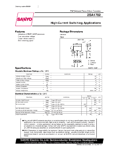 2 22sa1702  . Electronic Components Datasheets Various datasheets 2 22sa1702.pdf