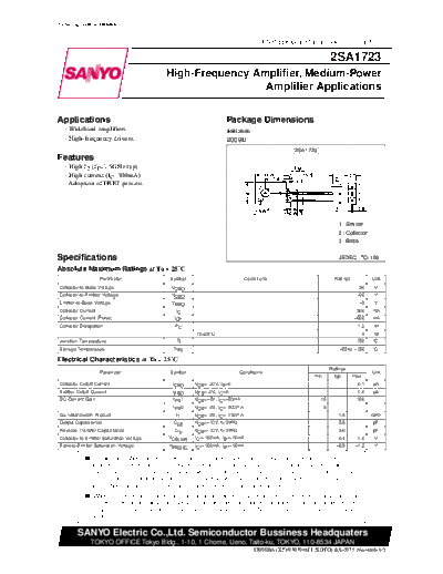 2 22sa1723  . Electronic Components Datasheets Various datasheets 2 22sa1723.pdf