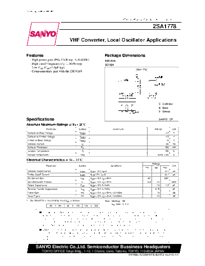 2 22sa1778  . Electronic Components Datasheets Various datasheets 2 22sa1778.pdf