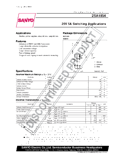 2 22sa1854  . Electronic Components Datasheets Various datasheets 2 22sa1854.pdf