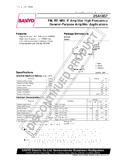 2 22sa1857  . Electronic Components Datasheets Various datasheets 2 22sa1857.pdf