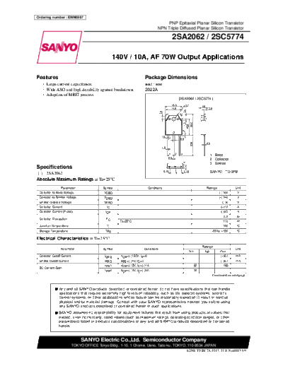 2 22sa2062  . Electronic Components Datasheets Various datasheets 2 22sa2062.pdf