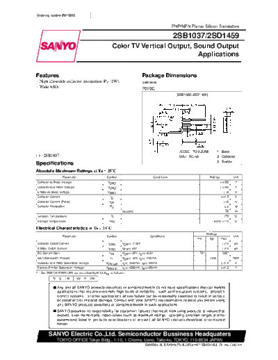 2 22sb1037  . Electronic Components Datasheets Various datasheets 2 22sb1037.pdf