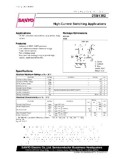 2 22sb1302  . Electronic Components Datasheets Various datasheets 2 22sb1302.pdf