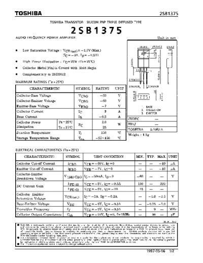 2 22sb1375  . Electronic Components Datasheets Various datasheets 2 22sb1375.pdf