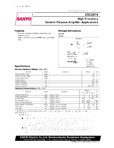 2 22sc2814  . Electronic Components Datasheets Various datasheets 2 22sc2814.pdf