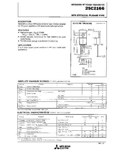 2 sc 166  . Electronic Components Datasheets Various datasheets 2 22sc2166.pdf