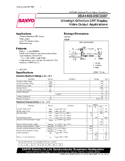 2 22sc3597  . Electronic Components Datasheets Various datasheets 2 22sc3597.pdf