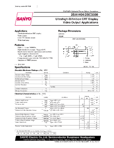 2 22sc3598  . Electronic Components Datasheets Various datasheets 2 22sc3598.pdf