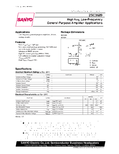 . Electronic Components Datasheets 22sc3689  . Electronic Components Datasheets Various datasheets 2 22sc3689.pdf