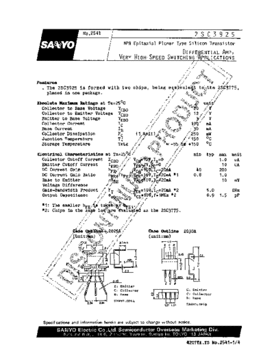 2 22sc3925  . Electronic Components Datasheets Various datasheets 2 22sc3925.pdf