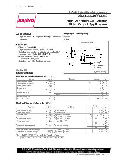 2 22sc3953  . Electronic Components Datasheets Various datasheets 2 22sc3953.pdf