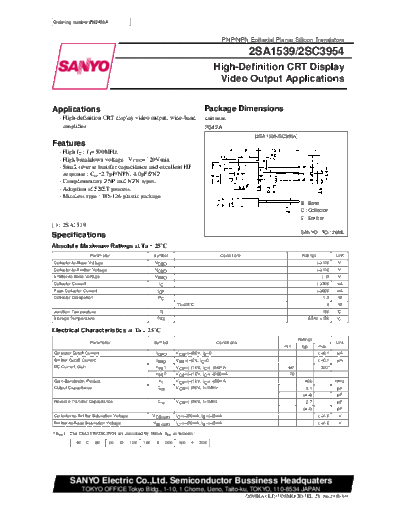 2 22sc3954  . Electronic Components Datasheets Various datasheets 2 22sc3954.pdf