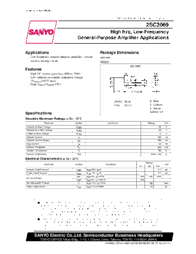 2 22sc3069  . Electronic Components Datasheets Various datasheets 2 22sc3069.pdf