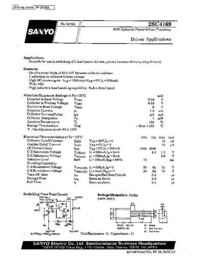 2 22sc4169  . Electronic Components Datasheets Various datasheets 2 22sc4169.pdf