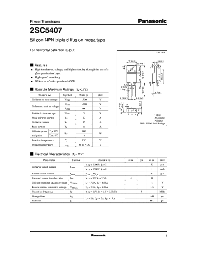 2 22sc5407  . Electronic Components Datasheets Various datasheets 2 22sc5407.pdf