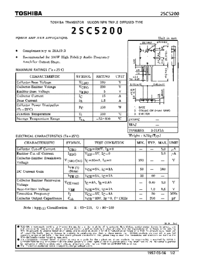 2 22sc5200  . Electronic Components Datasheets Various datasheets 2 22sc5200.pdf