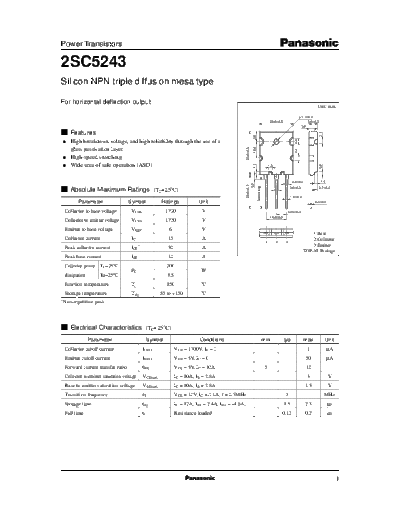 2 22sc5243  . Electronic Components Datasheets Various datasheets 2 22sc5243.pdf