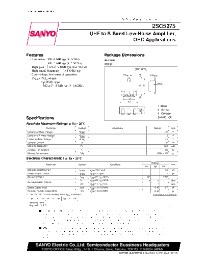 . Electronic Components Datasheets 22sc5275  . Electronic Components Datasheets Various datasheets 2 22sc5275.pdf