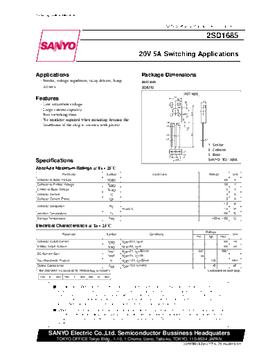 2 22sd1685  . Electronic Components Datasheets Various datasheets 2 22sd1685.pdf