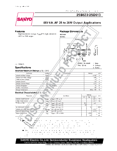 2 22sd613  . Electronic Components Datasheets Various datasheets 2 22sd613.pdf