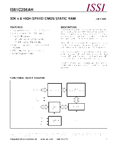 6 61c256ah  . Electronic Components Datasheets Various datasheets 6 61c256ah.pdf