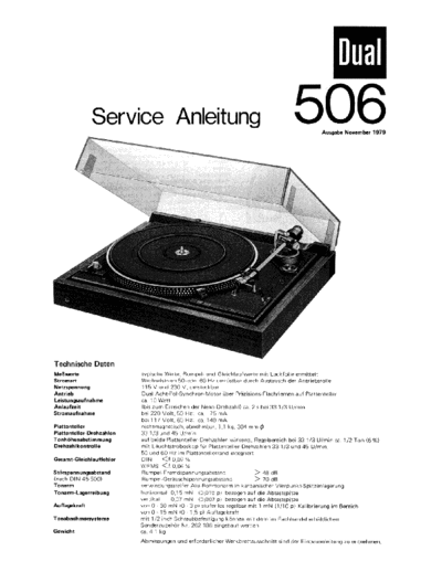 DUAL Dual-506-Service-Manual  . Rare and Ancient Equipment DUAL Audio 506 Dual-506-Service-Manual.pdf