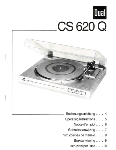 DUAL -620-Q-Owners-Manual  . Rare and Ancient Equipment DUAL Audio 620 Q Dual-620-Q-Owners-Manual.pdf