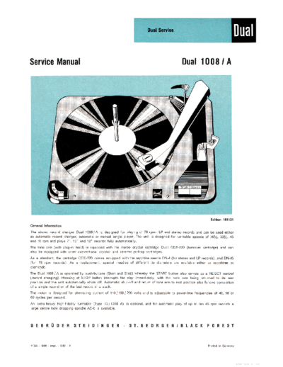 DUAL ve   1008 a service en  . Rare and Ancient Equipment DUAL Audio 1008-A ve_dual_1008_a_service_en.pdf
