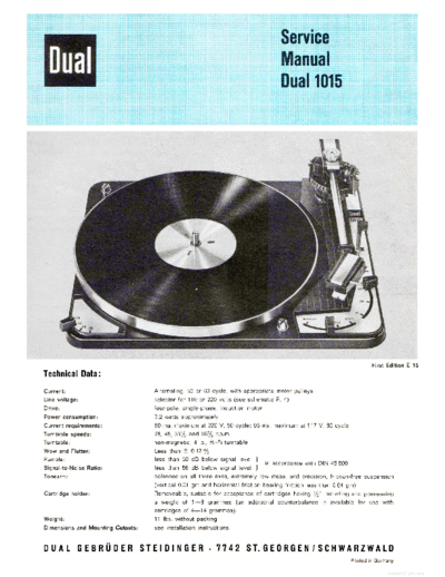 DUAL ve   1015 service en  . Rare and Ancient Equipment DUAL Audio 1015 ve_dual_1015_service_en.pdf