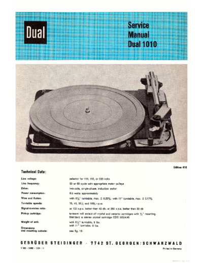 DUAL ve   1010 service en  . Rare and Ancient Equipment DUAL Audio 1010 ve_dual_1010_service_en.pdf