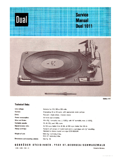 DUAL ve   1011 service en  . Rare and Ancient Equipment DUAL Audio 1011 ve_dual_1011_service_en.pdf