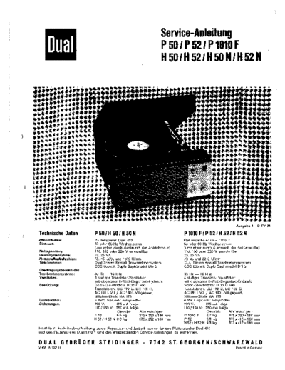 DUAL H50N  . Rare and Ancient Equipment DUAL Audio 1209 H50N.pdf