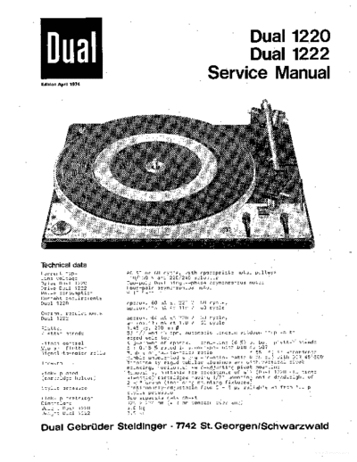 DUAL ve dual 1220 1222 service en  . Rare and Ancient Equipment DUAL Audio 1220 ve_dual_1220_1222_service_en.pdf