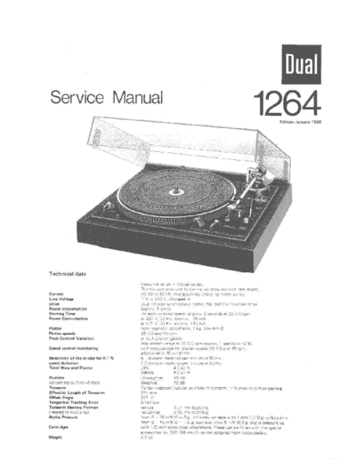 DUAL ve dual 1264 service en low res  . Rare and Ancient Equipment DUAL Audio 1264 ve_dual_1264_service_en_low_res.pdf