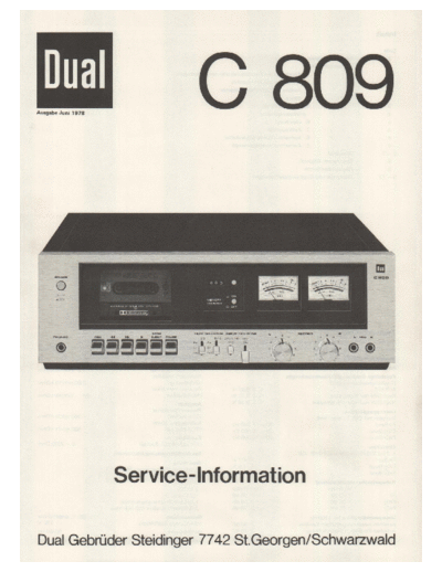 DUAL hfe   c 809 service de  . Rare and Ancient Equipment DUAL Audio C 809 hfe_dual_c_809_service_de.pdf