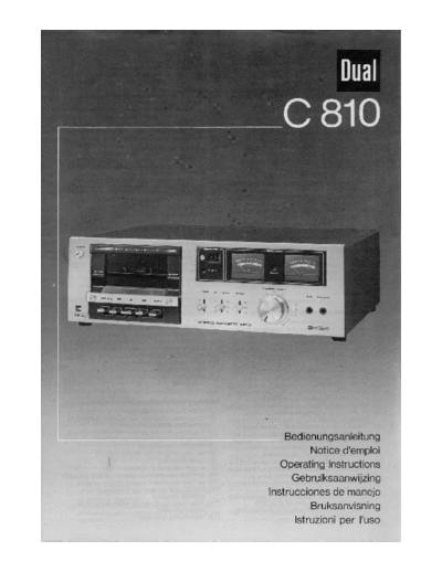 DUAL Dual-C-810-Owners-Manual  . Rare and Ancient Equipment DUAL Audio C 810 Dual-C-810-Owners-Manual.pdf