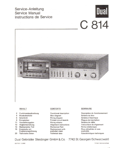 DUAL hfe dual c 814 service  . Rare and Ancient Equipment DUAL Audio C 814 hfe_dual_c_814_service.pdf