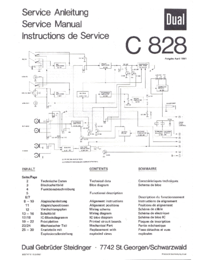 DUAL hfe dual c 828 service en de fr  . Rare and Ancient Equipment DUAL Audio C 828 hfe_dual_c_828_service_en_de_fr.pdf