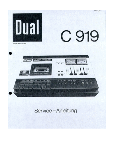 DUAL hfe   c 919 service de  . Rare and Ancient Equipment DUAL Audio C 919 hfe_dual_c_919_service_de.pdf
