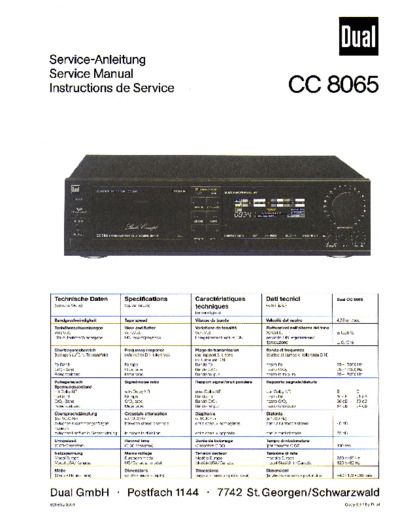 DUAL hfe   cc 8065 service en  . Rare and Ancient Equipment DUAL Audio CC 8065 hfe_dual_cc_8065_service_en.pdf