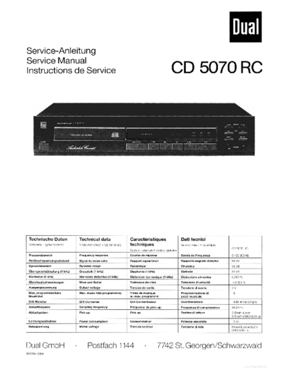 DUAL hfe dual cd 5070 rc service en de fr  . Rare and Ancient Equipment DUAL Audio CD 5070 RC hfe_dual_cd_5070_rc_service_en_de_fr.pdf