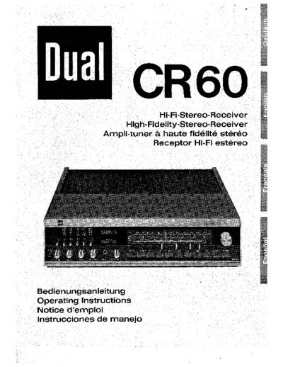 DUAL hfe   cr 60 service en fr de es  . Rare and Ancient Equipment DUAL Audio CR 60 hfe_dual_cr_60_service_en_fr_de_es.pdf