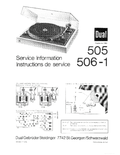 DUAL ve dual 505 506-1 service info en de fr  . Rare and Ancient Equipment DUAL Audio CS 505 ve_dual_505_506-1_service_info_en_de_fr.pdf