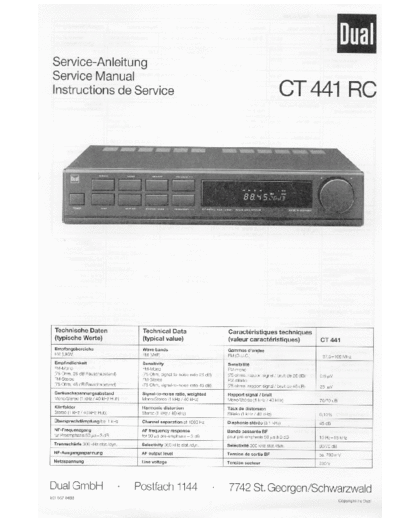 DUAL hfe dual ct 441 rc service de  . Rare and Ancient Equipment DUAL Audio CT 441 RC hfe_dual_ct_441_rc_service_de.pdf