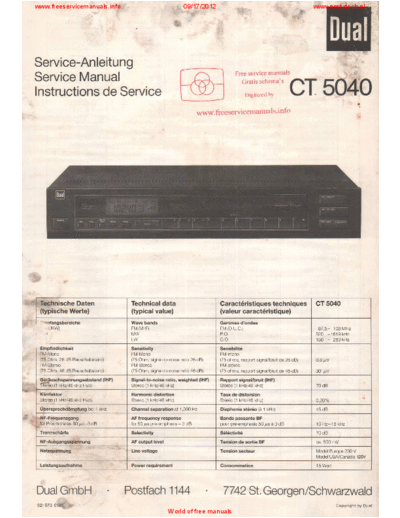 DUAL ct5040  . Rare and Ancient Equipment DUAL Audio CT 5040S ct5040.pdf