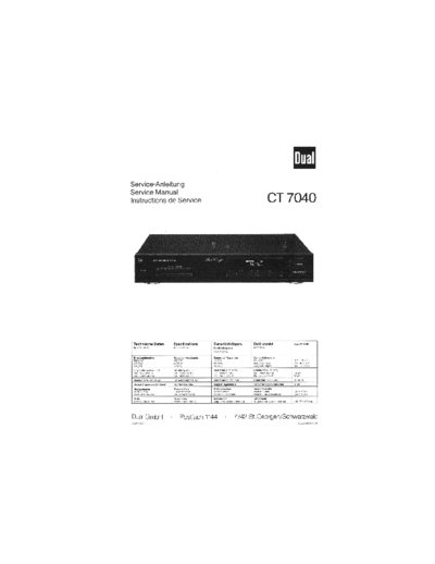 DUAL hfe dual ct 7040 service en de low res  . Rare and Ancient Equipment DUAL Audio CT 7040 hfe_dual_ct_7040_service_en_de_low_res.pdf